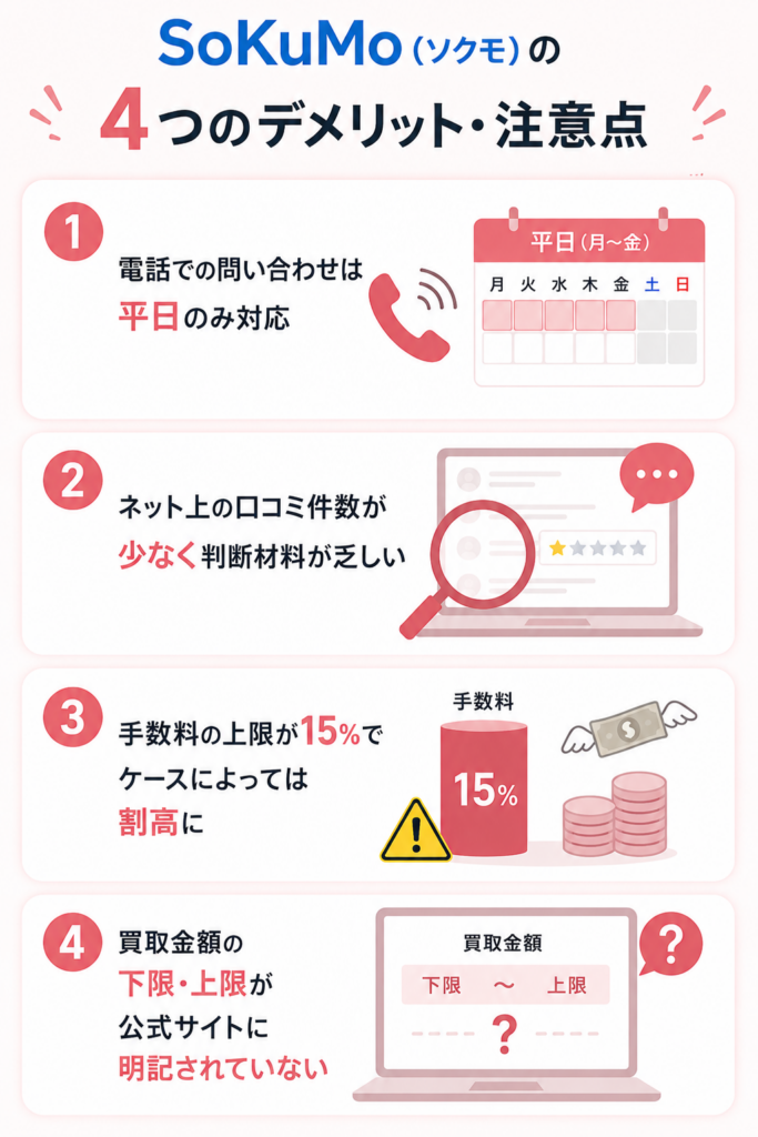 SoKuMo（ソクモ）のデメリット・注意点　図解
