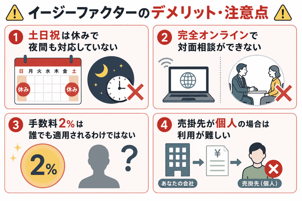イージーファクターのデメリット・注意点