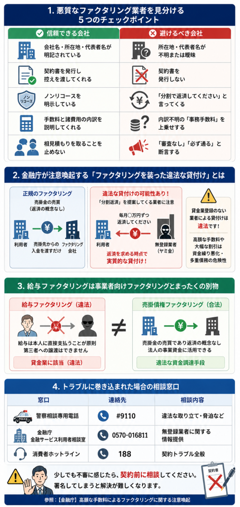 悪質なファクタリング業者を見分ける5つのチェックポイント